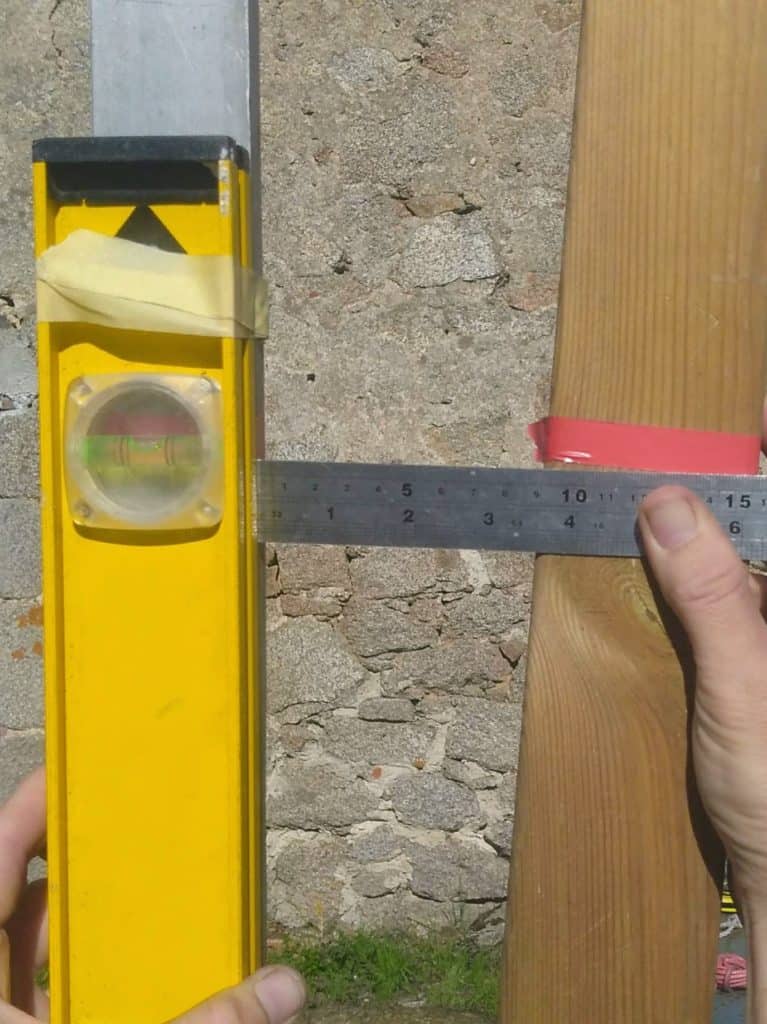 Measuring a 5 degree lean for Sun Shade post